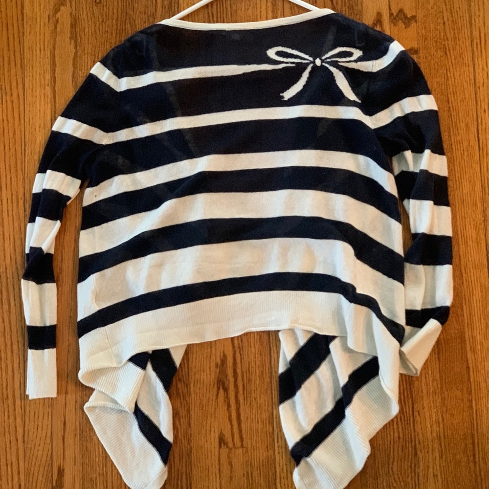 Anthropologie Moth Navy Striped Cardigan
